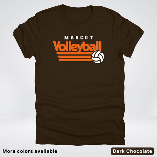 Custom Mascot - Orange - Volleyball Design 59 - T-Shirt