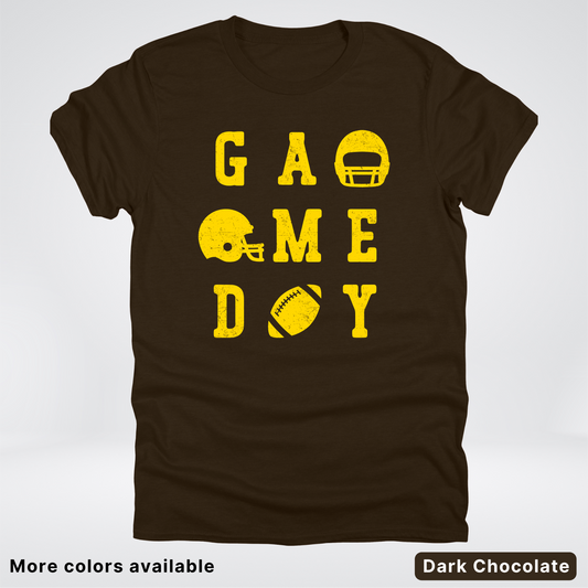 Game Day Football 3 x 3 - Gold Design - T-Shirt