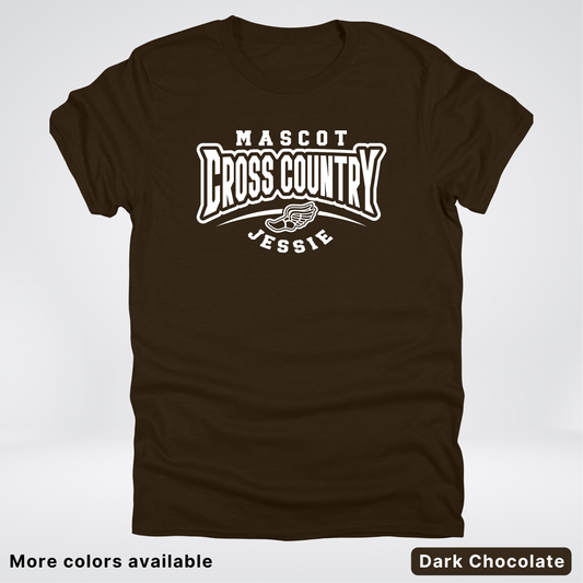 Custom Mascot & Name – White Design – Cross Country 02 - T-Shirt