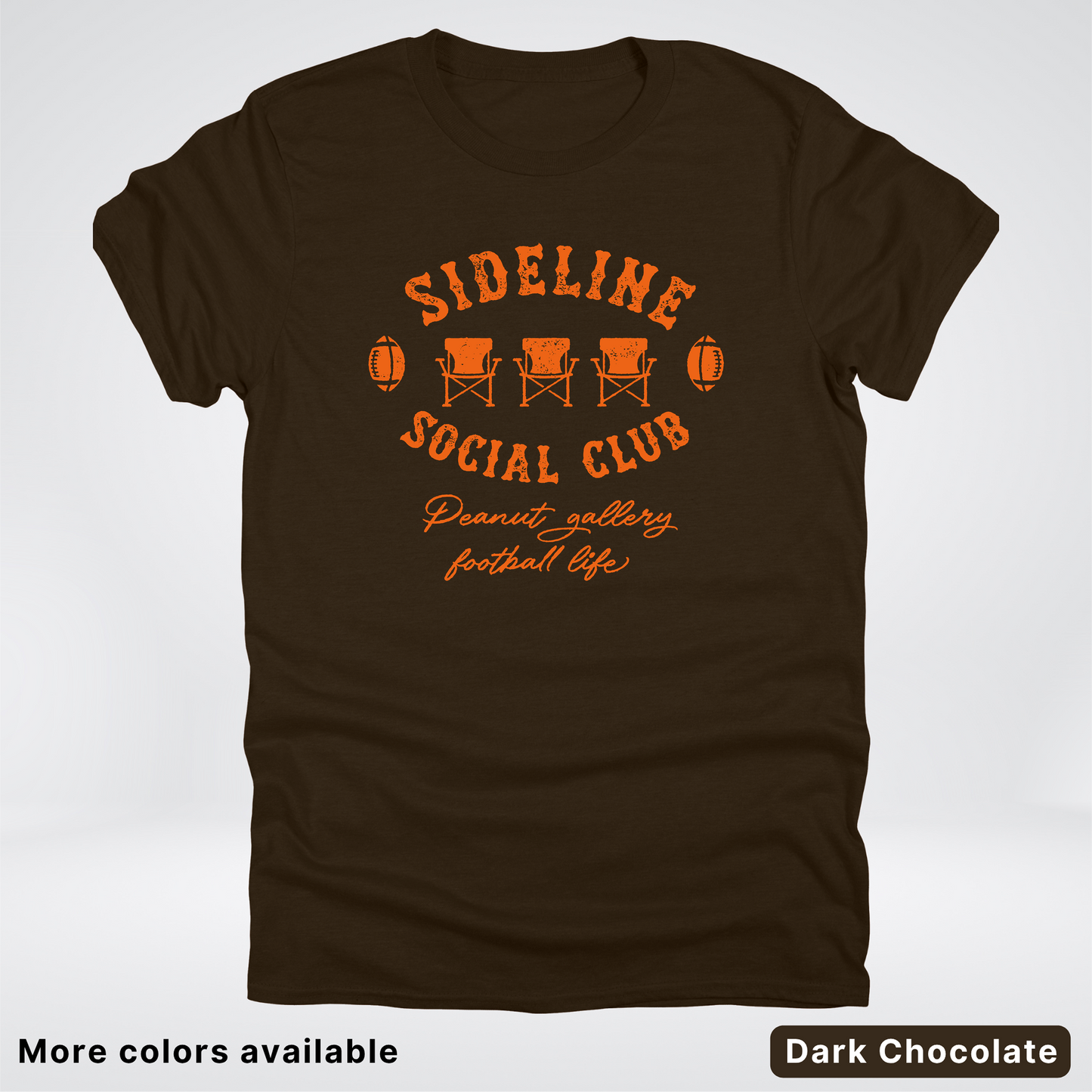 Sideline Social Club Peanut Gallery Football Life – Orange Design - T-Shirt