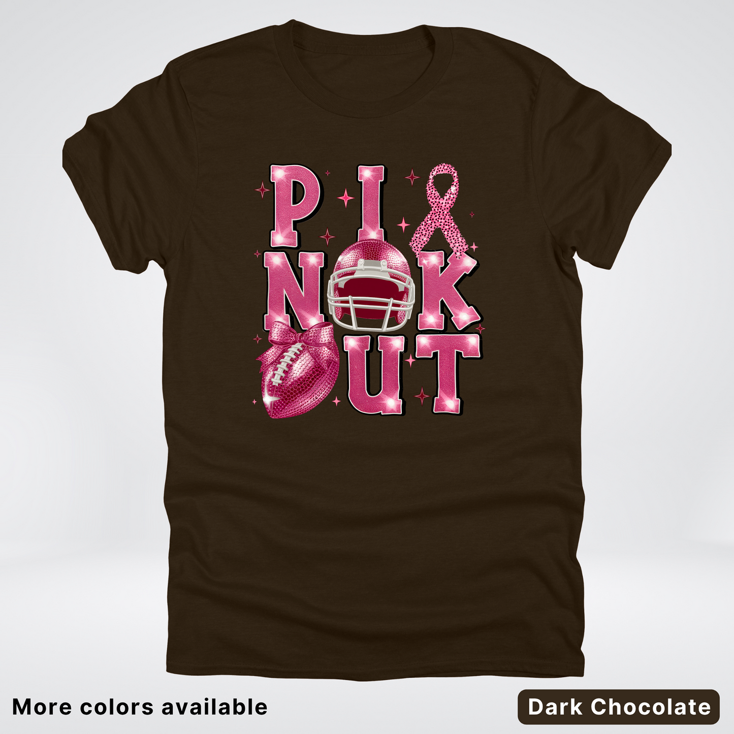 Pink Out Football Coquette Glitter Helmet 02 T-Shirt