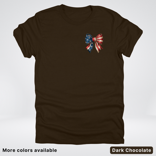 USA Flag Coquette Bow - 4th Of July Design 02 T-Shirt