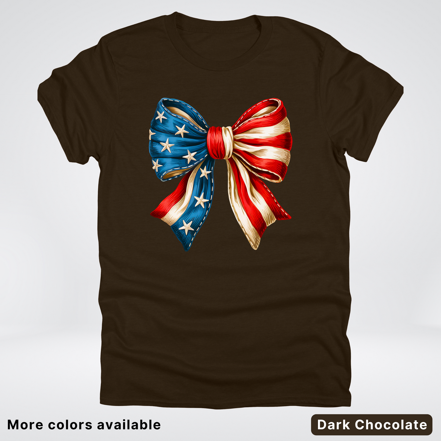 USA Flag Coquette Bow - 4th Of July Design - T-Shirt