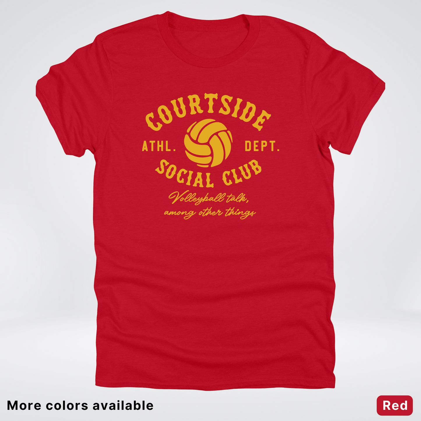 Courtside Social Club – Gold – Volleyball Design T-Shirt