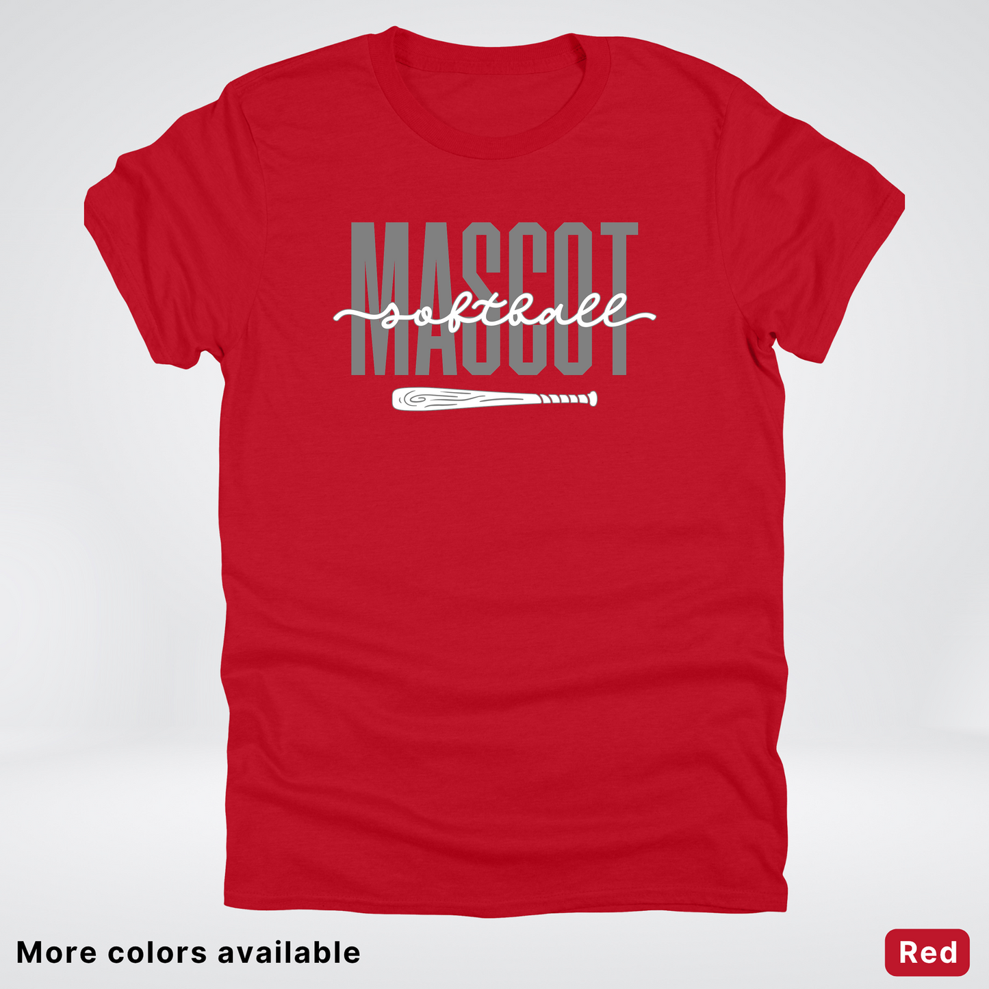Custom Mascot – Gray - Softball Design 29 T-Shirt