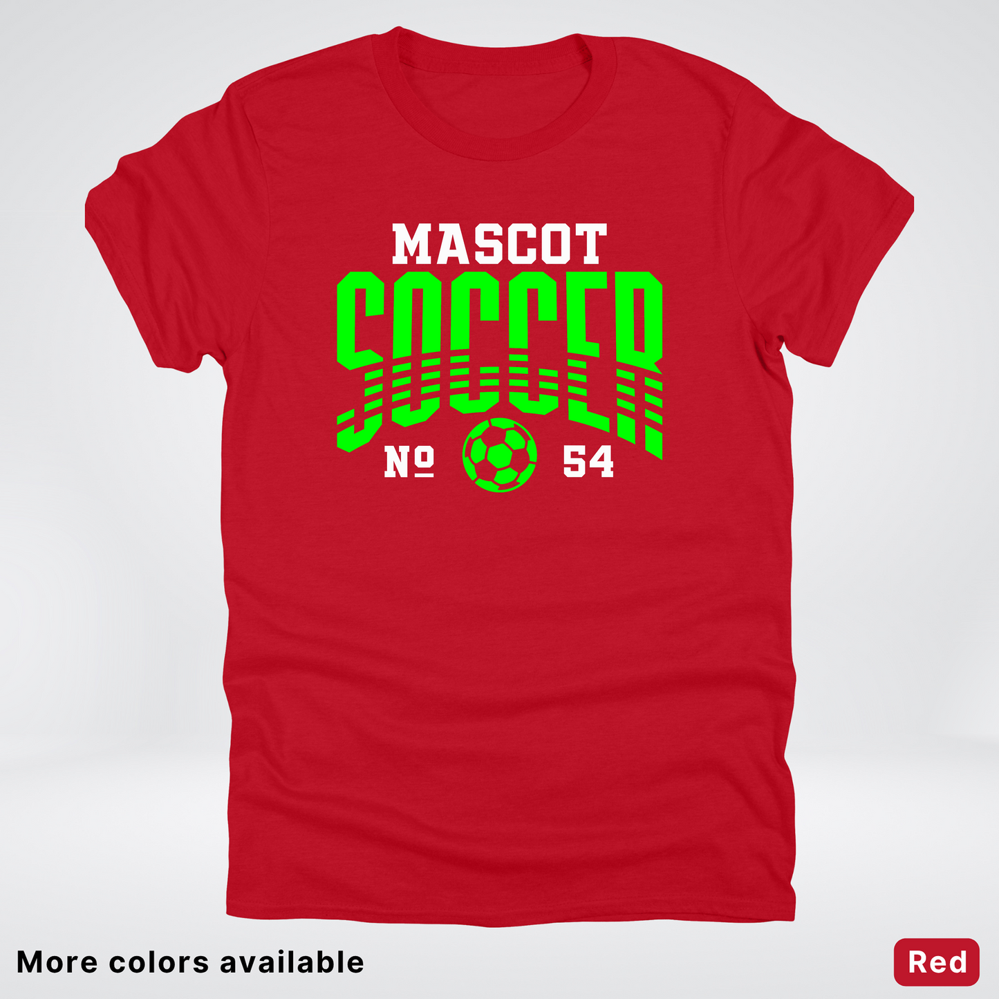 Custom Mascot & Number – Green Design 08 - Soccer T-Shirt