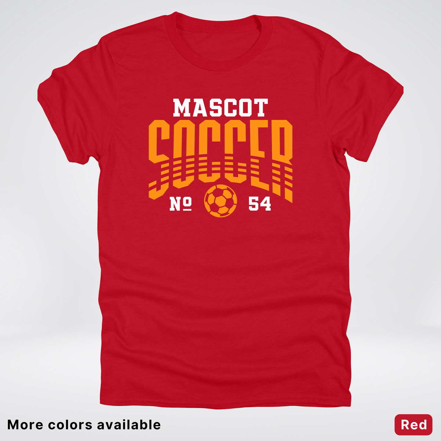 Custom Mascot & Number – Orange Design 07 - Soccer T-Shirt