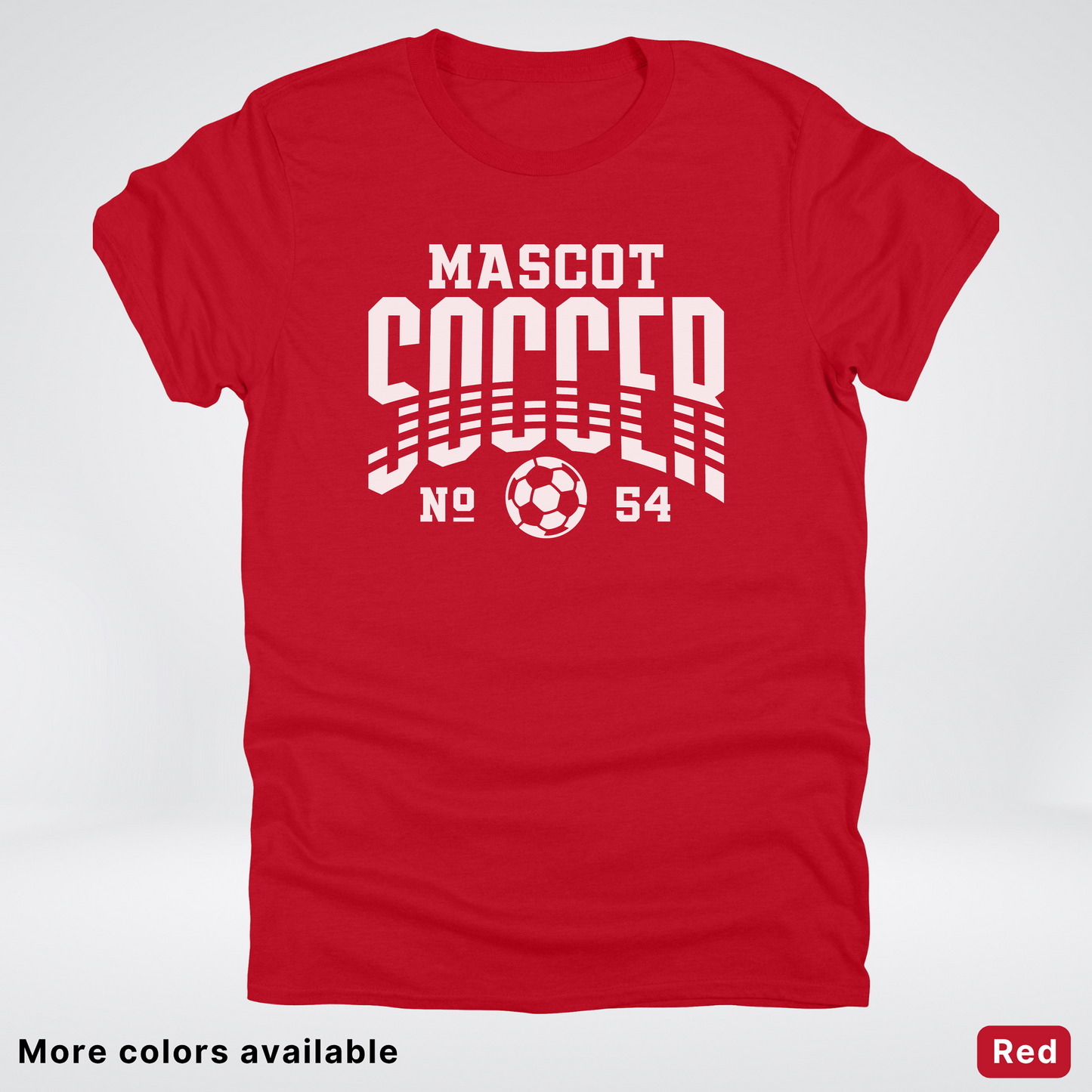 Custom Mascot & Number – White Design 12 - Soccer T-Shirt