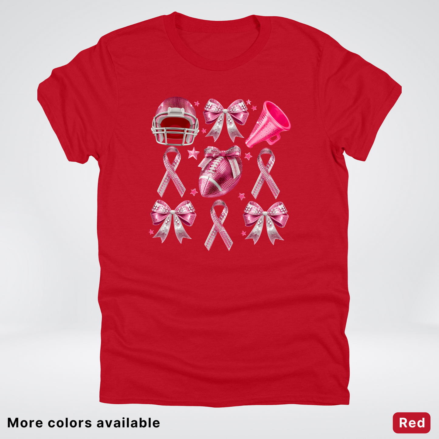Coquette Glitter Bows and Football - T-Shirt