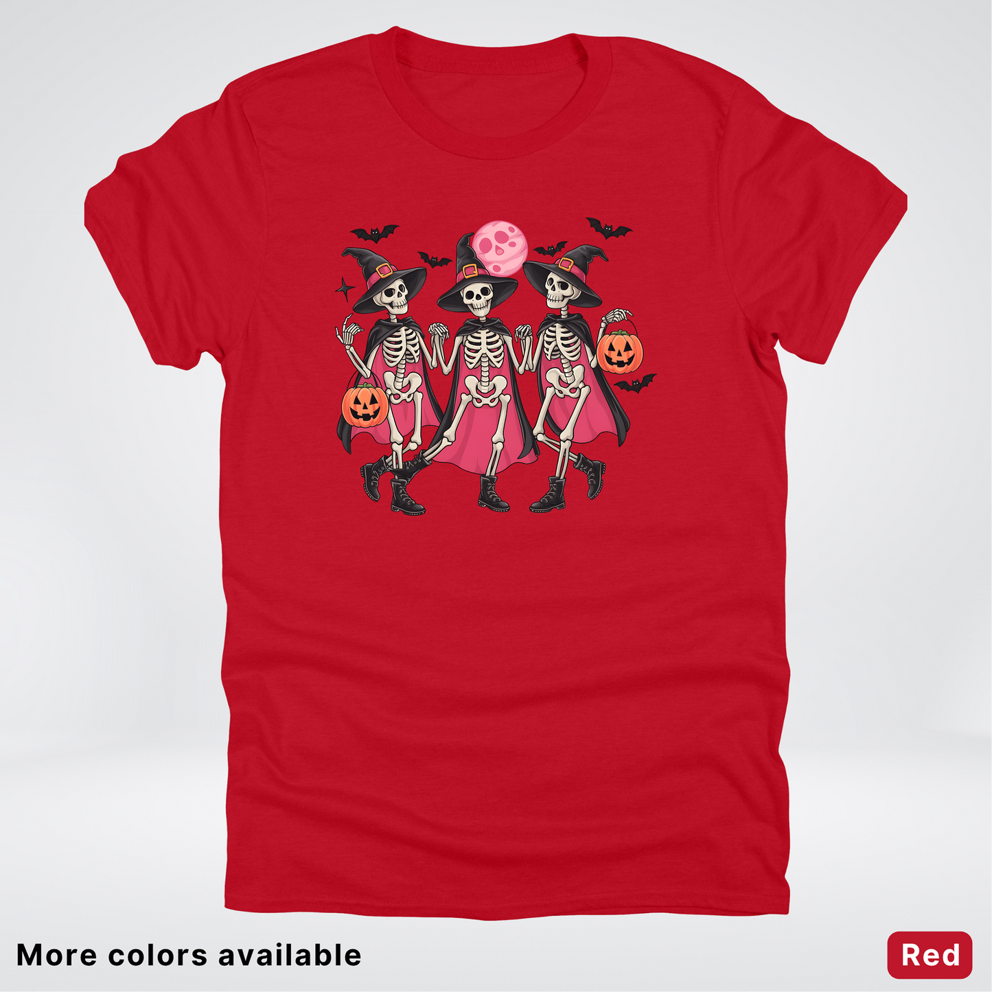 Skeleton Pink Out Witches Dancing Halloween - T-Shirt