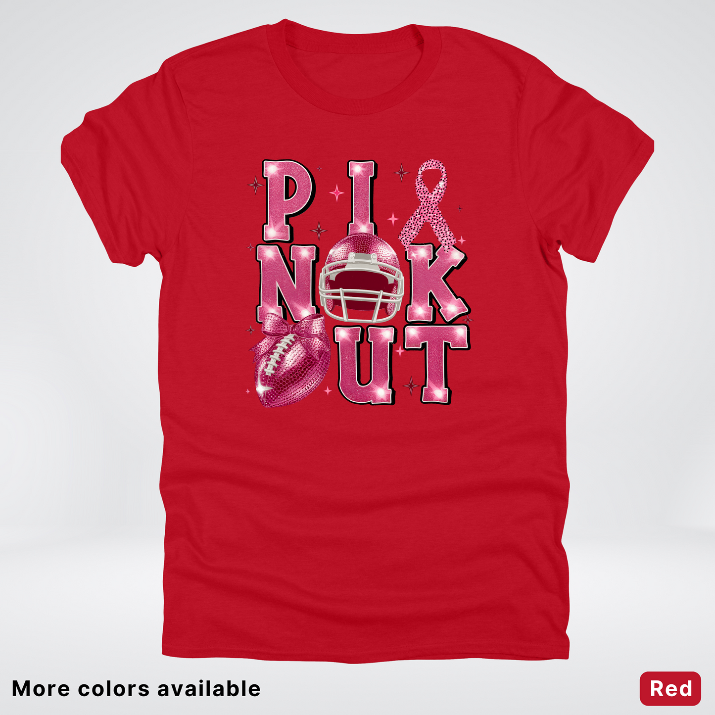 Pink Out Football Coquette Glitter Helmet 02 T-Shirt