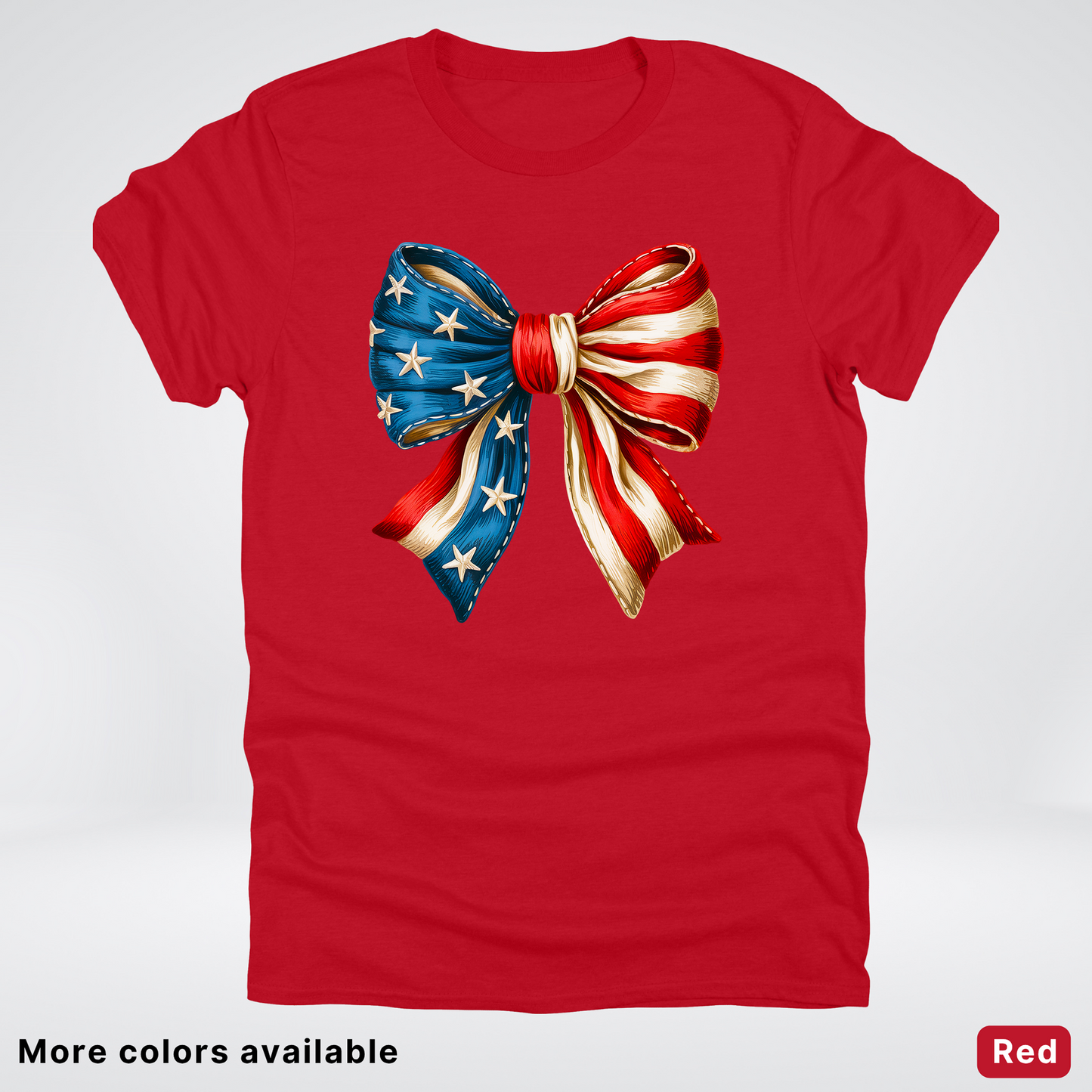 USA Flag Coquette Bow - 4th Of July Design - T-Shirt