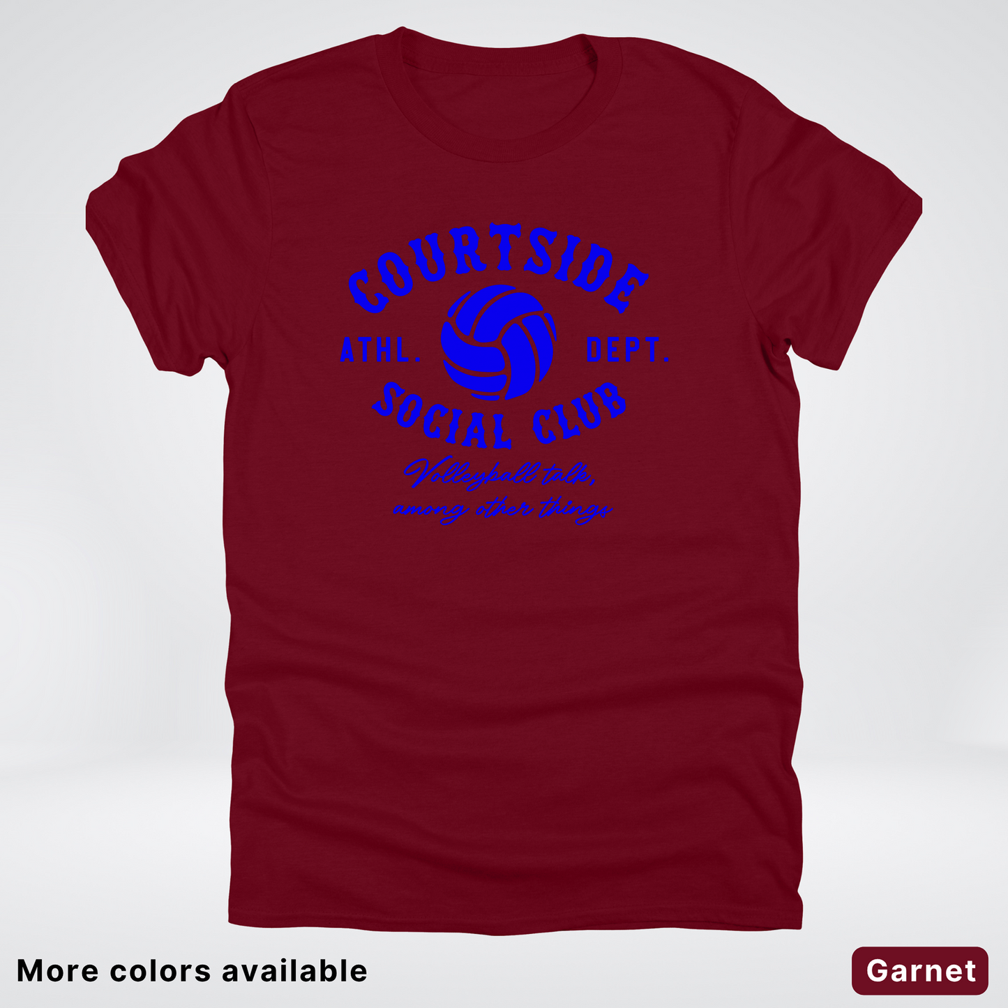 Courtside Social Club – Blue Design – Volleyball T-Shirt