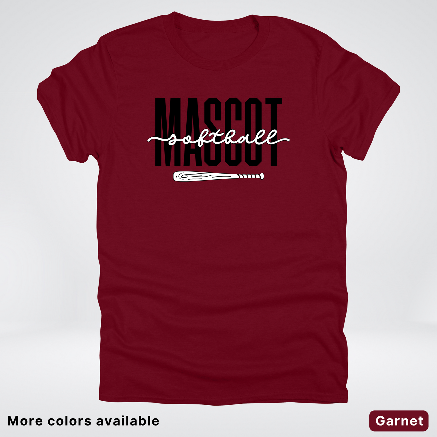 Custom Mascot – Black - Softball Design 30 T-Shirt