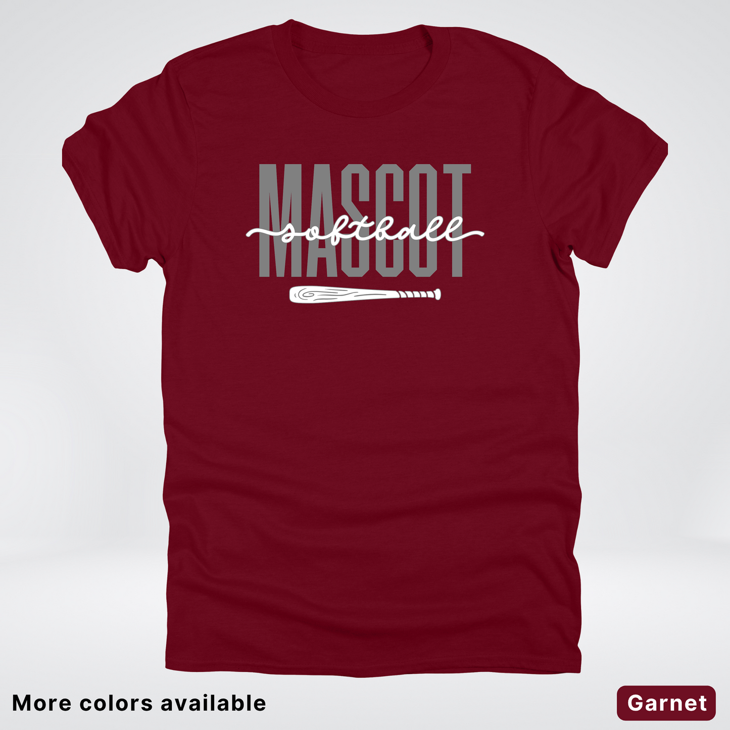 Custom Mascot – Gray - Softball Design 29 T-Shirt