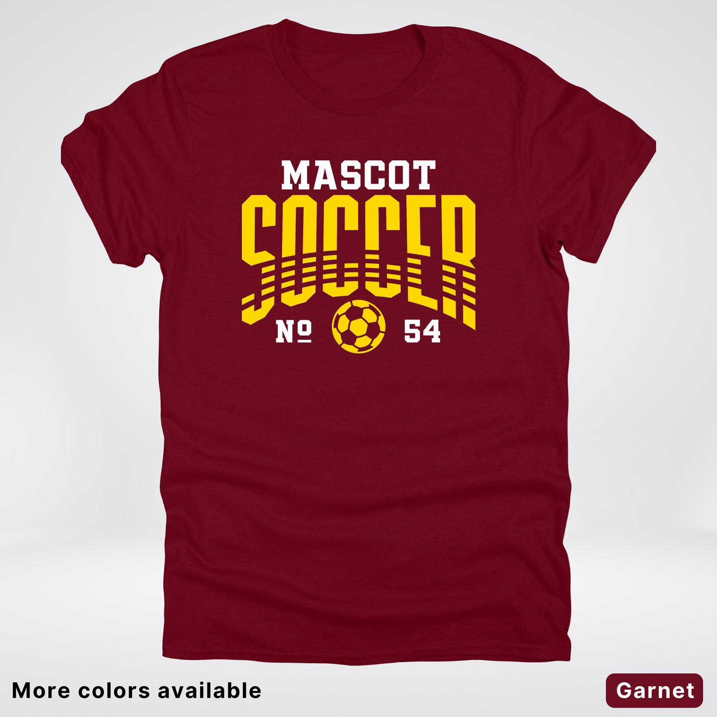 Custom Mascot & Number – Gold Design 04 - Soccer T-Shirt