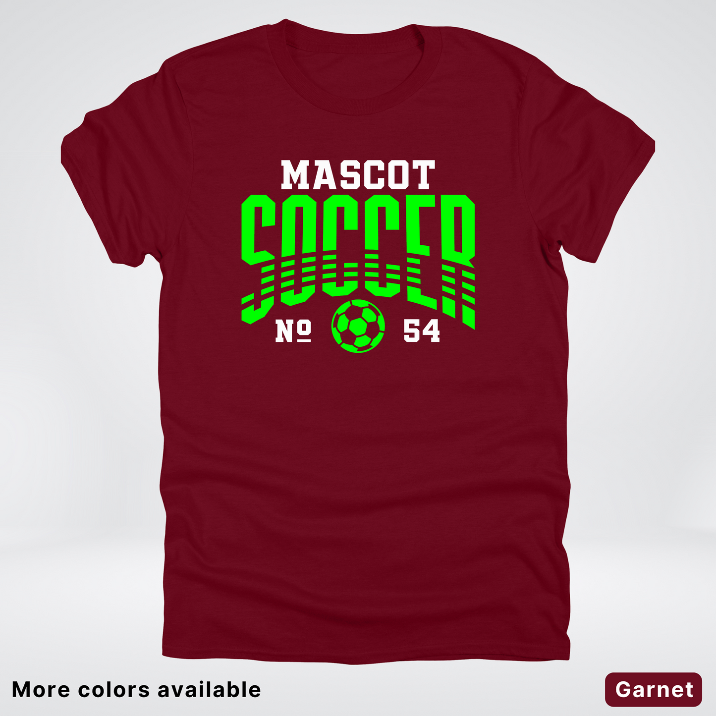 Custom Mascot & Number – Green Design 08 - Soccer T-Shirt