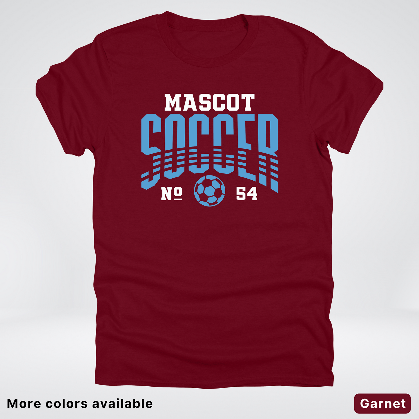 Custom Mascot & Number – Light Blue Design 10 - Soccer T-Shirt