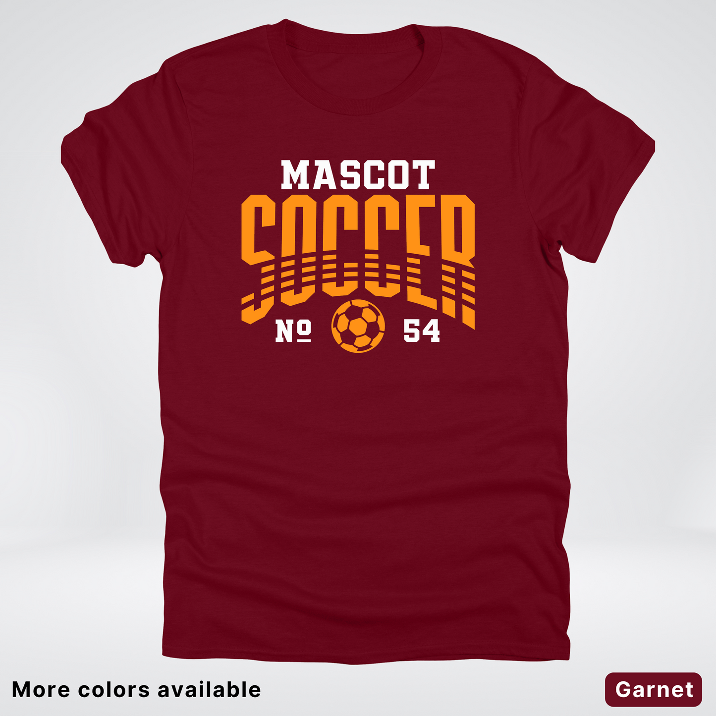Custom Mascot & Number – Orange Design 07 - Soccer T-Shirt