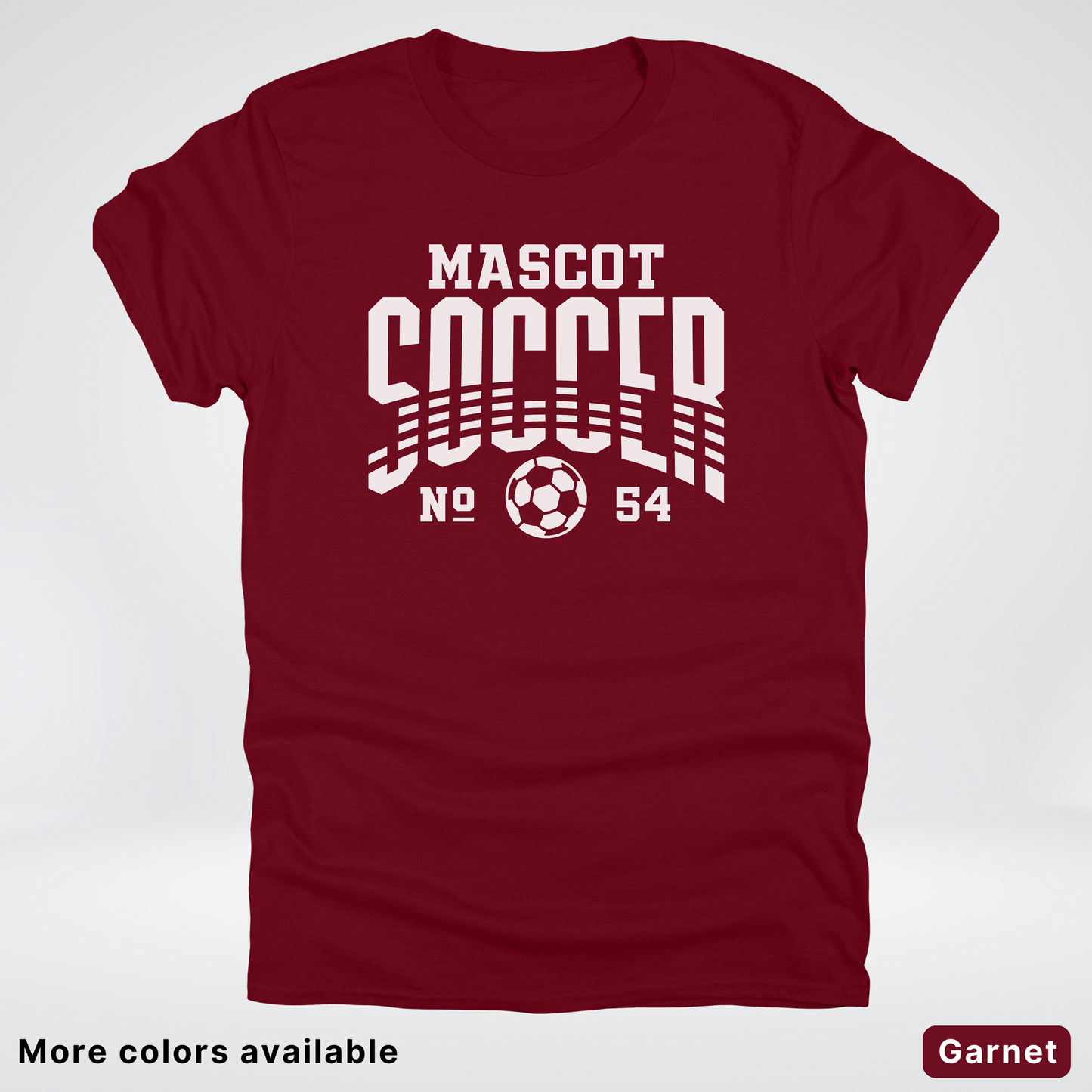 Custom Mascot & Number – White Design 12 - Soccer T-Shirt