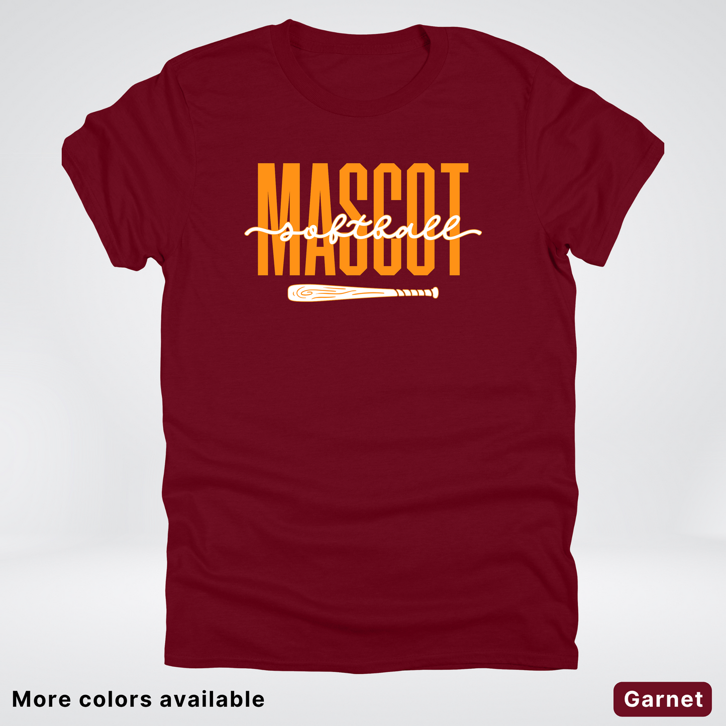 Custom Mascot – Orange - Softball Design 33 T-Shirt