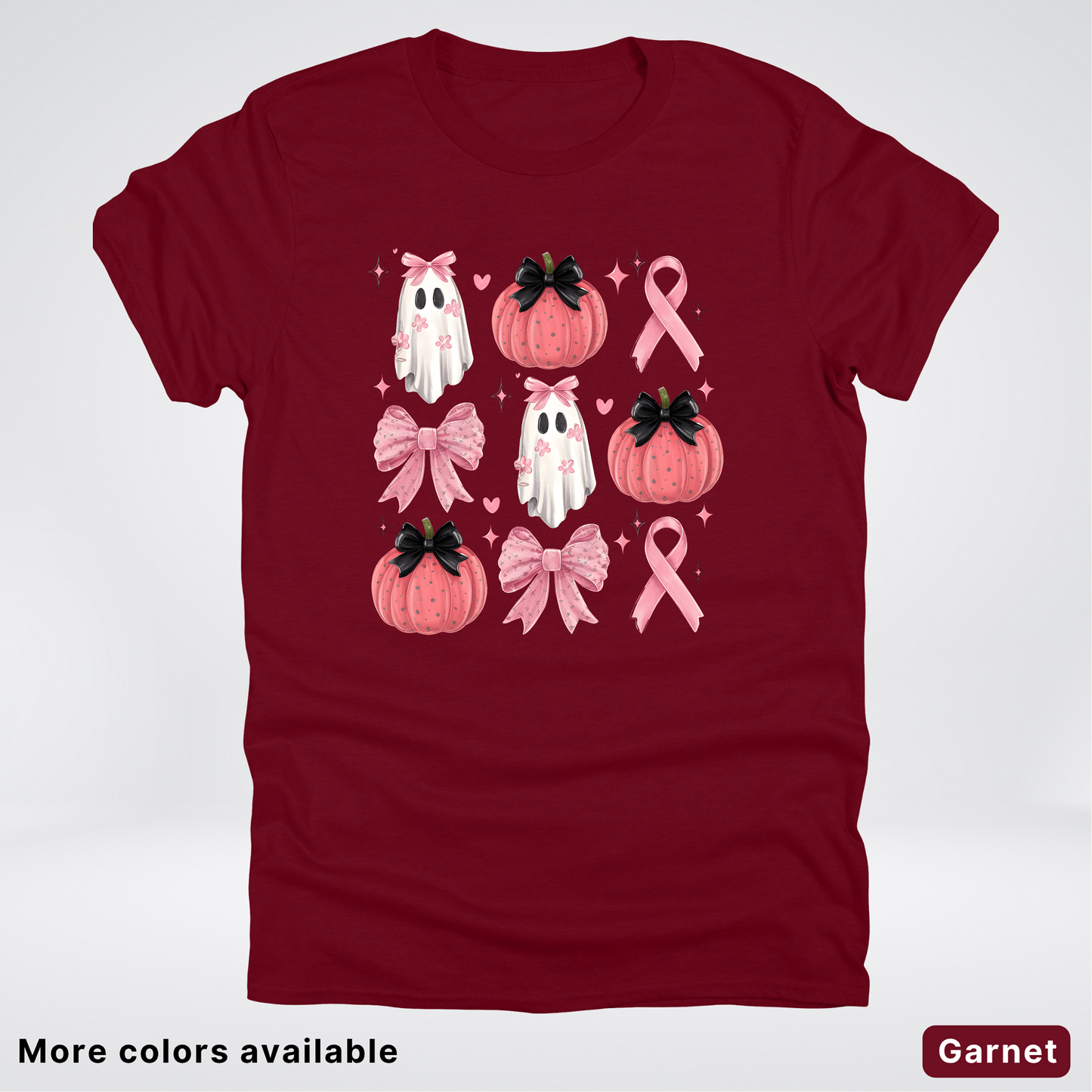 Pink Pumpkin Coquette Bow Cute Ghost - T-Shirt
