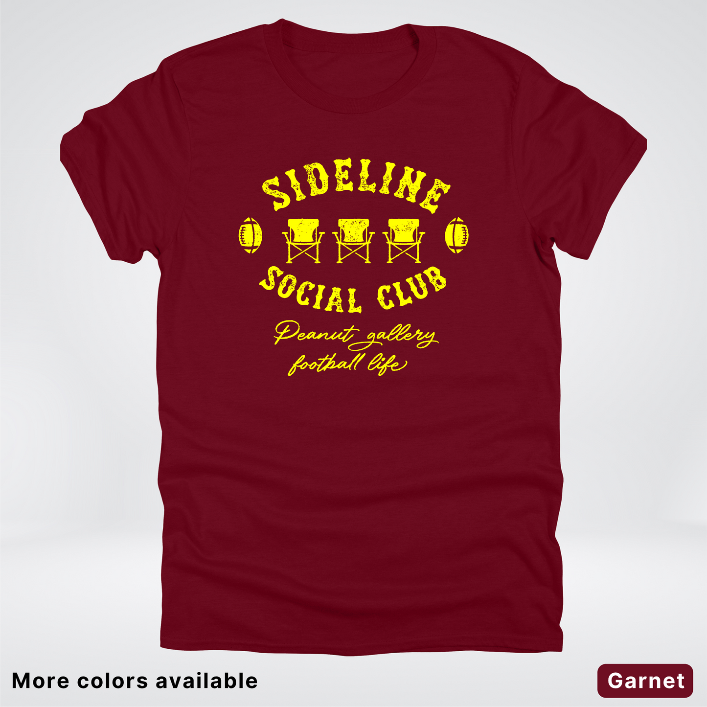 Sideline Social Club Peanut Gallery Football Life - Yellow Design - T-Shirt