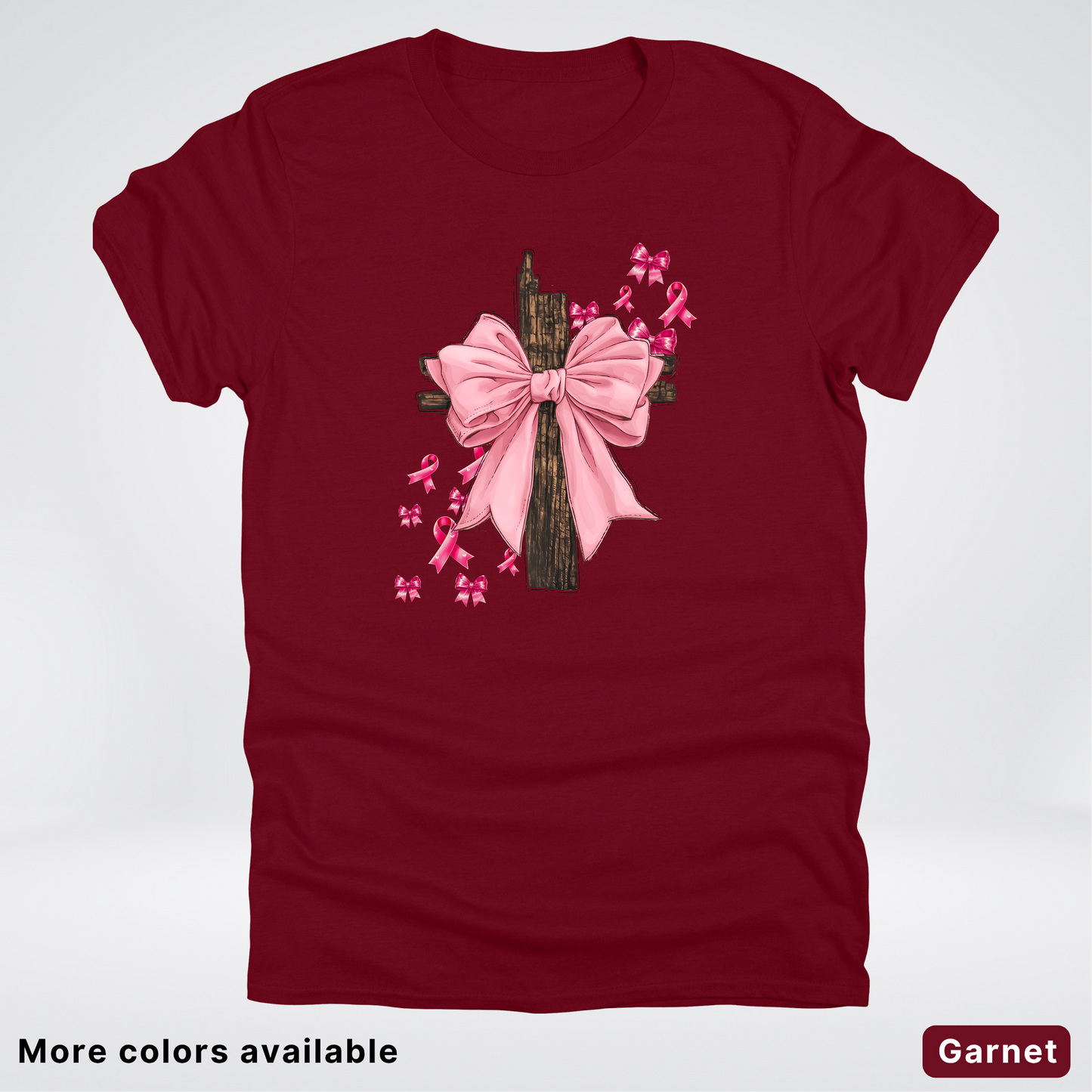 Pink Out Coquette Wooden Cross - T-Shirt