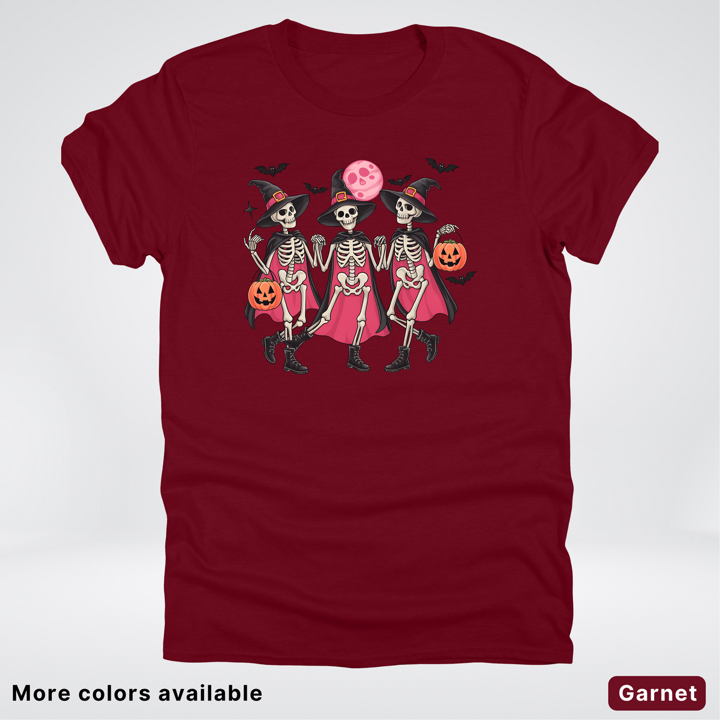 Skeleton Pink Out Witches Dancing Halloween - T-Shirt