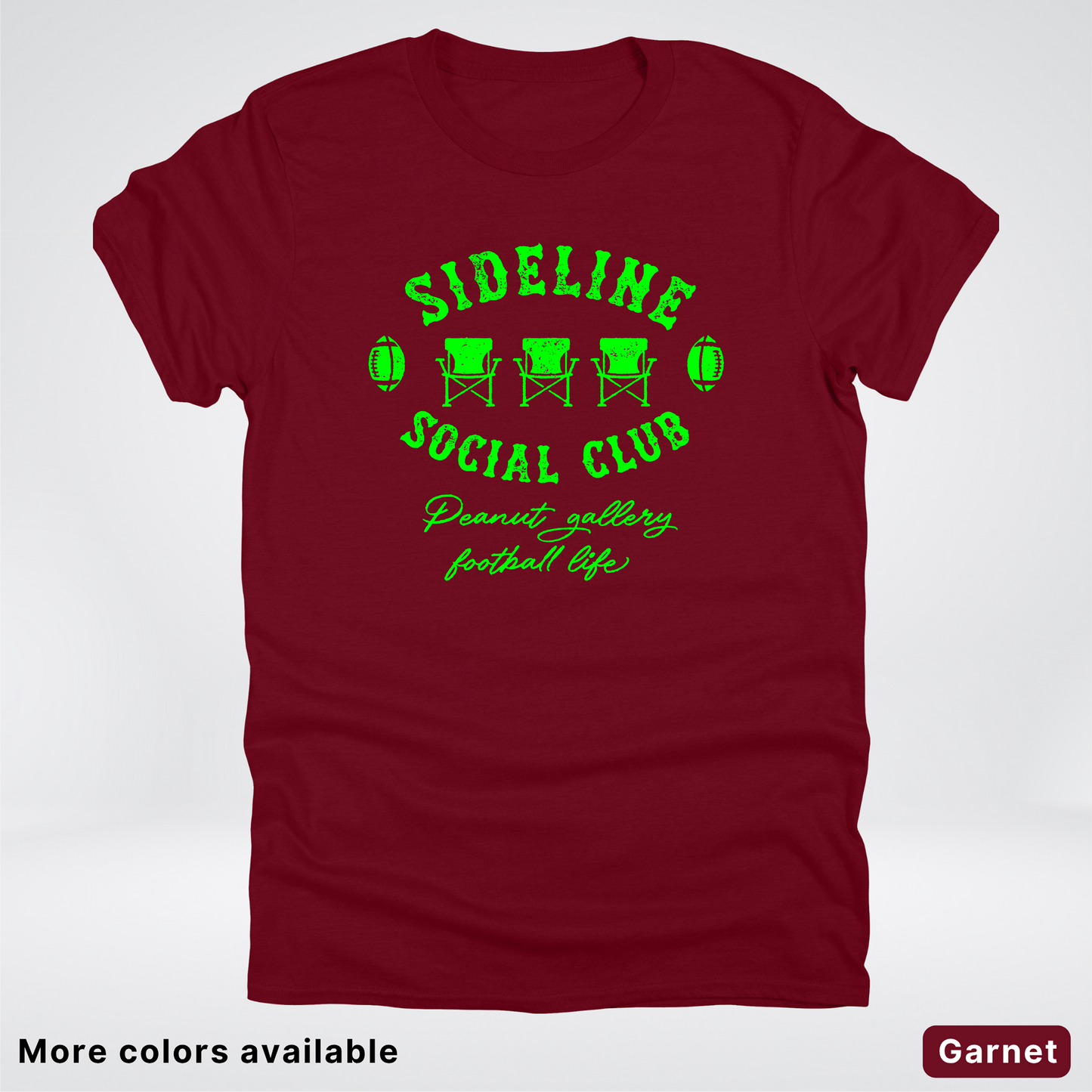 Sideline Social Club Peanut Gallery Football Life - Green Design -T-Shirt