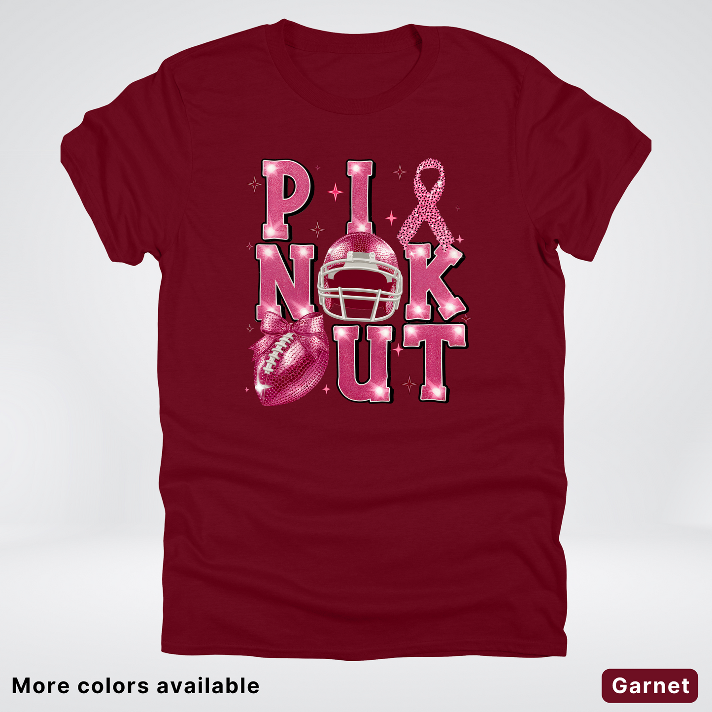 Pink Out Football Coquette Glitter Helmet 02 T-Shirt