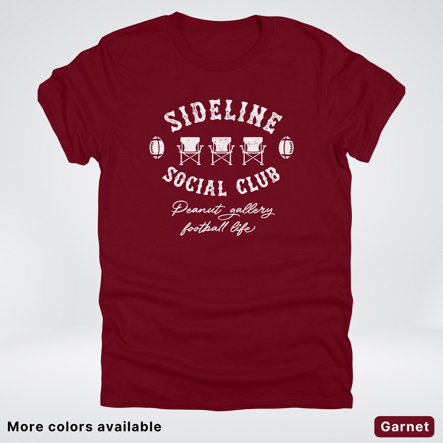Sideline Social Club Peanut Gallery Football Life - White Design - T-Shirt