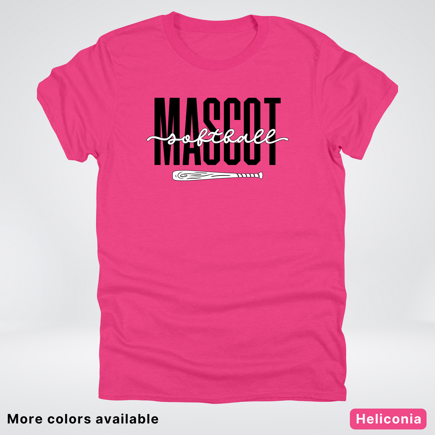 Custom Mascot – Black - Softball Design 30 T-Shirt