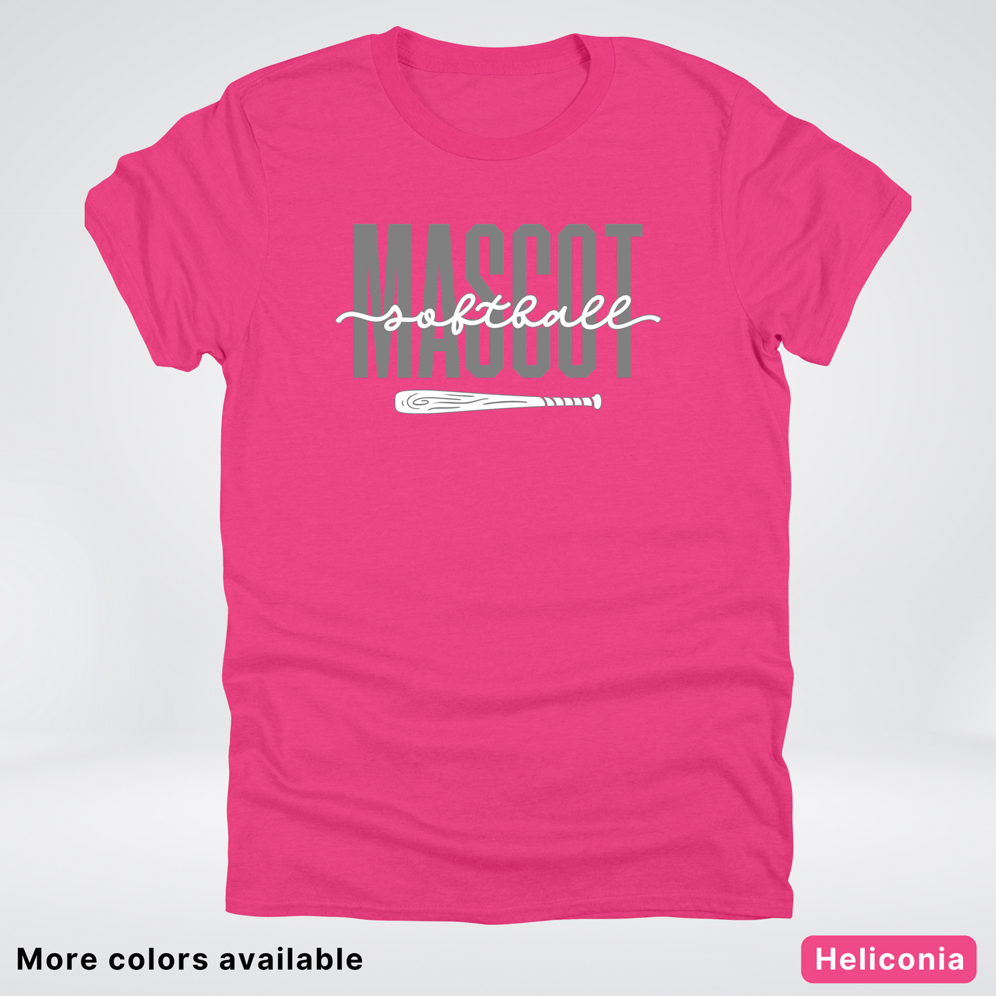 Custom Mascot – Gray - Softball Design 29 T-Shirt