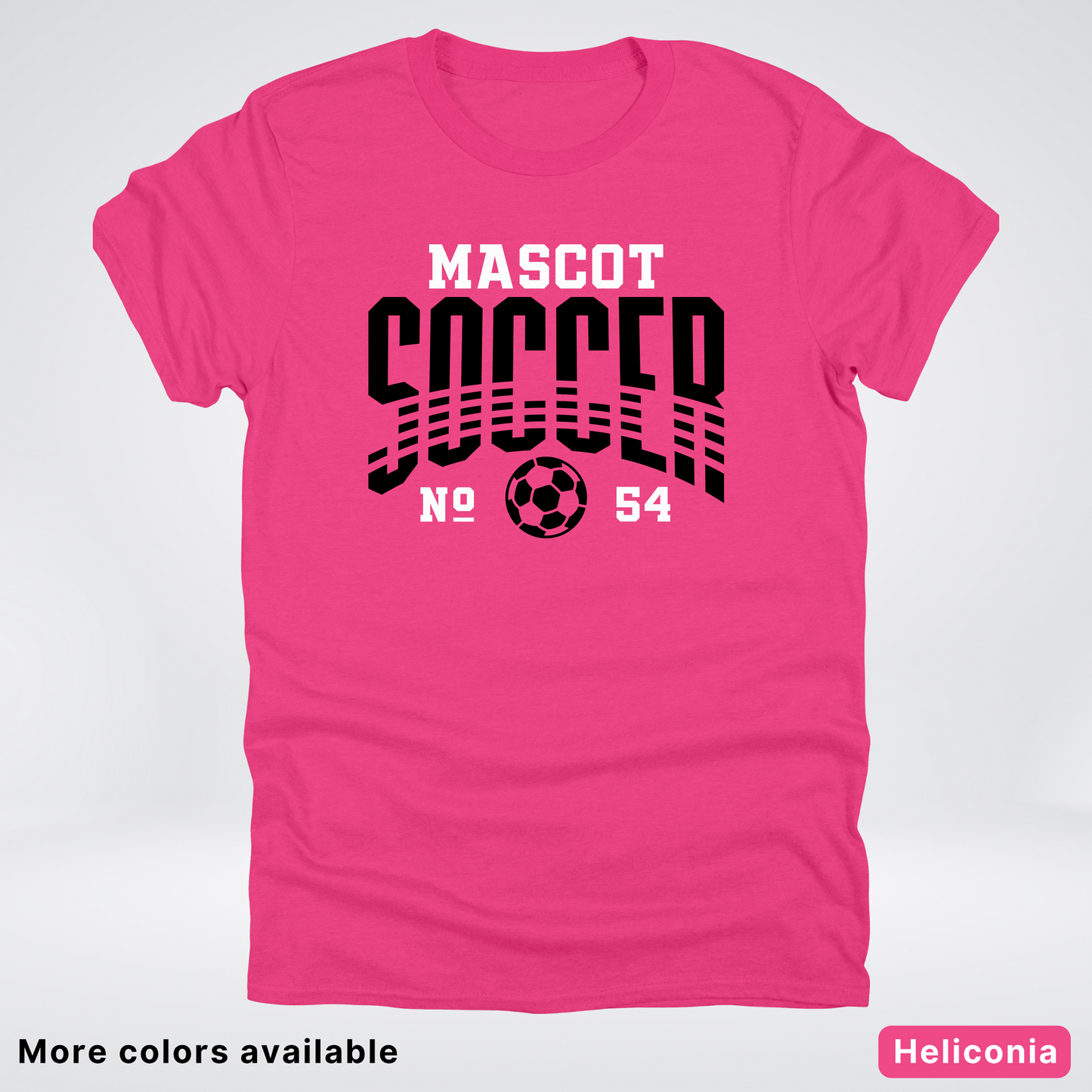 Custom Mascot & Number – Black Design 03 - Soccer T-Shirt
