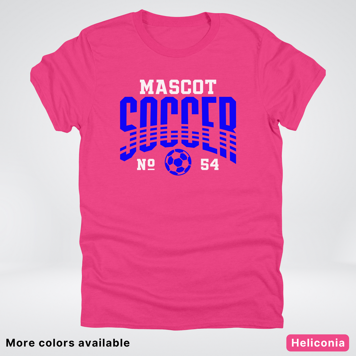 Custom Mascot & Number – Blue Design 02 - Soccer T-Shirt
