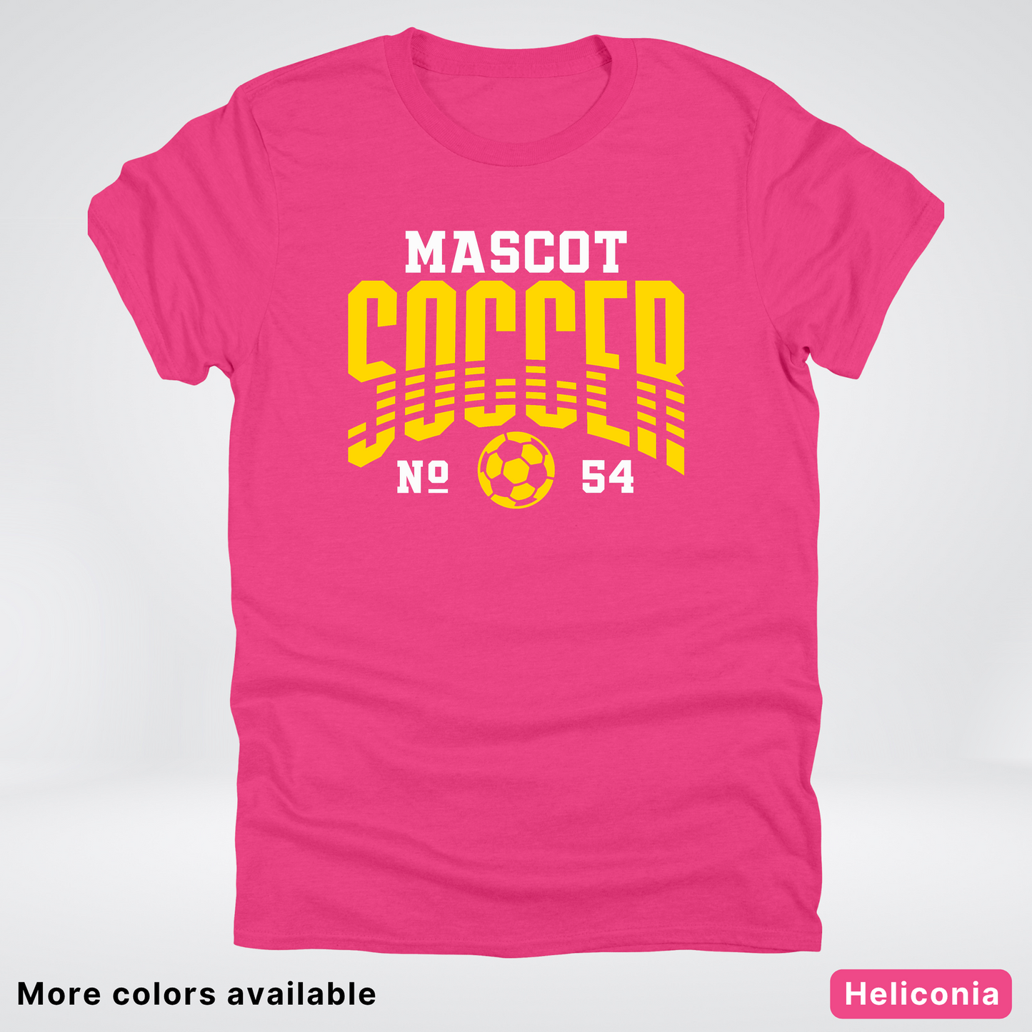Custom Mascot & Number – Gold Design 04 - Soccer T-Shirt