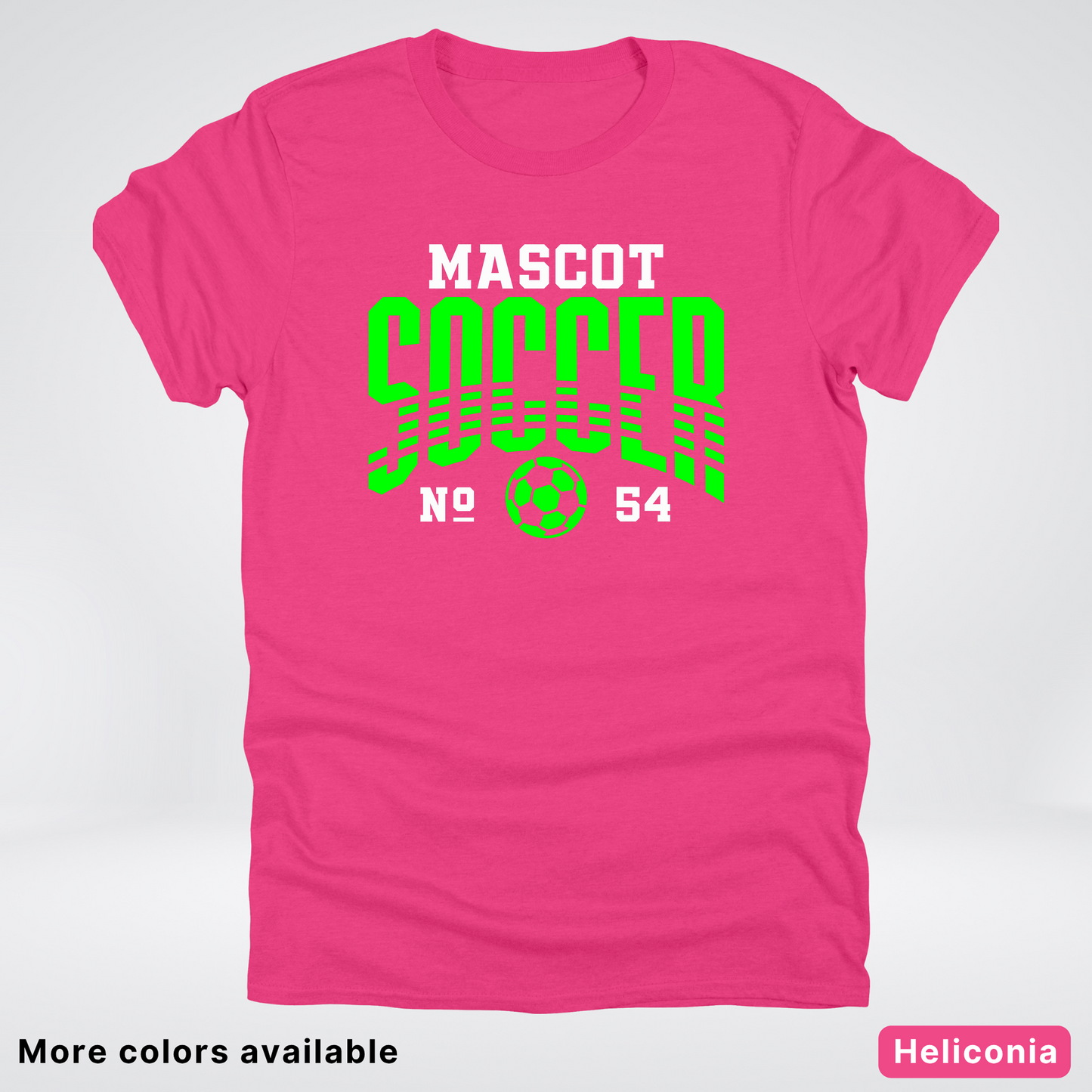 Custom Mascot & Number – Green Design 08 - Soccer T-Shirt