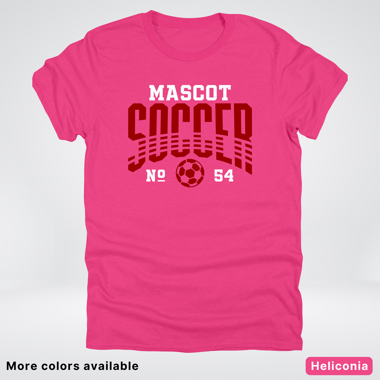 Custom Mascot & Number – Maroon Design 11 - Soccer T-Shirt