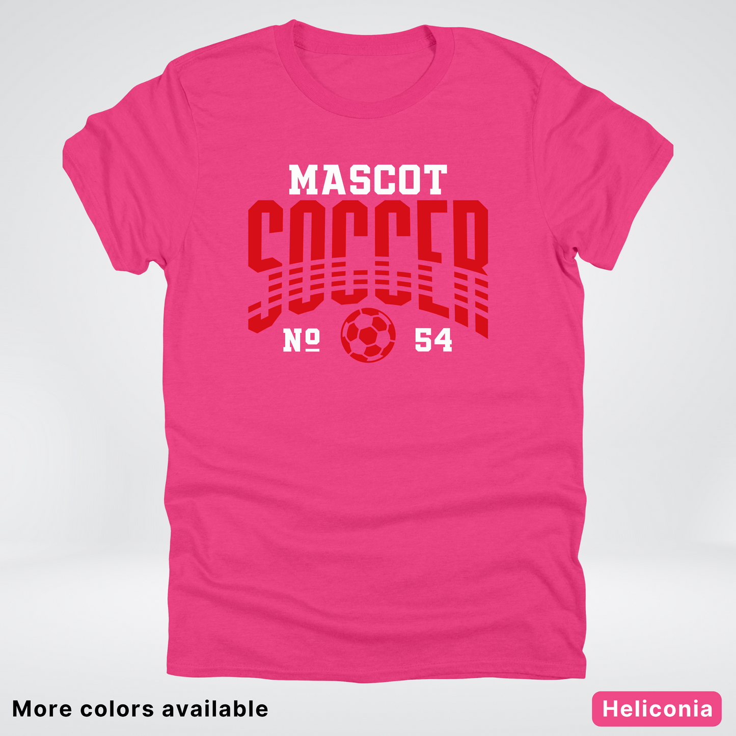 Custom Mascot & Number – Red Design 05 - Soccer T-Shirt