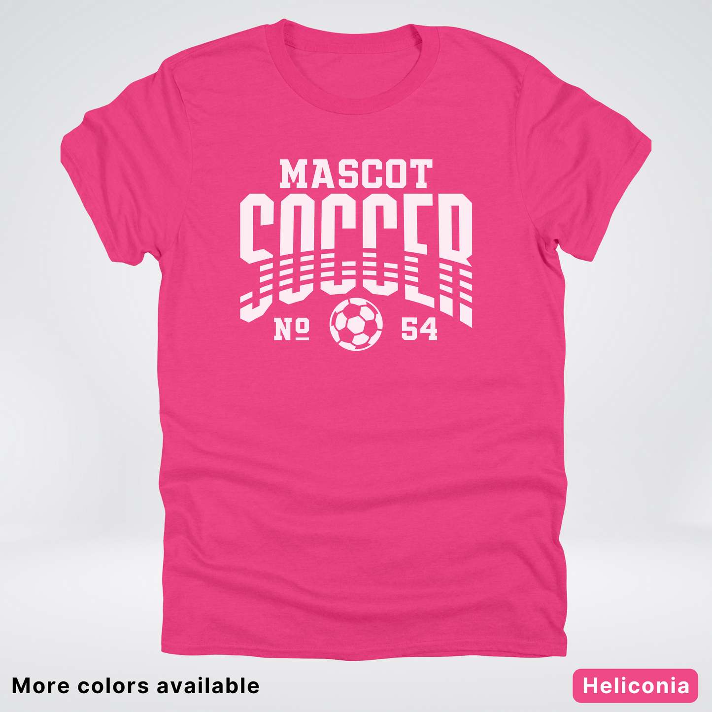 Custom Mascot & Number – White Design 12 - Soccer T-Shirt