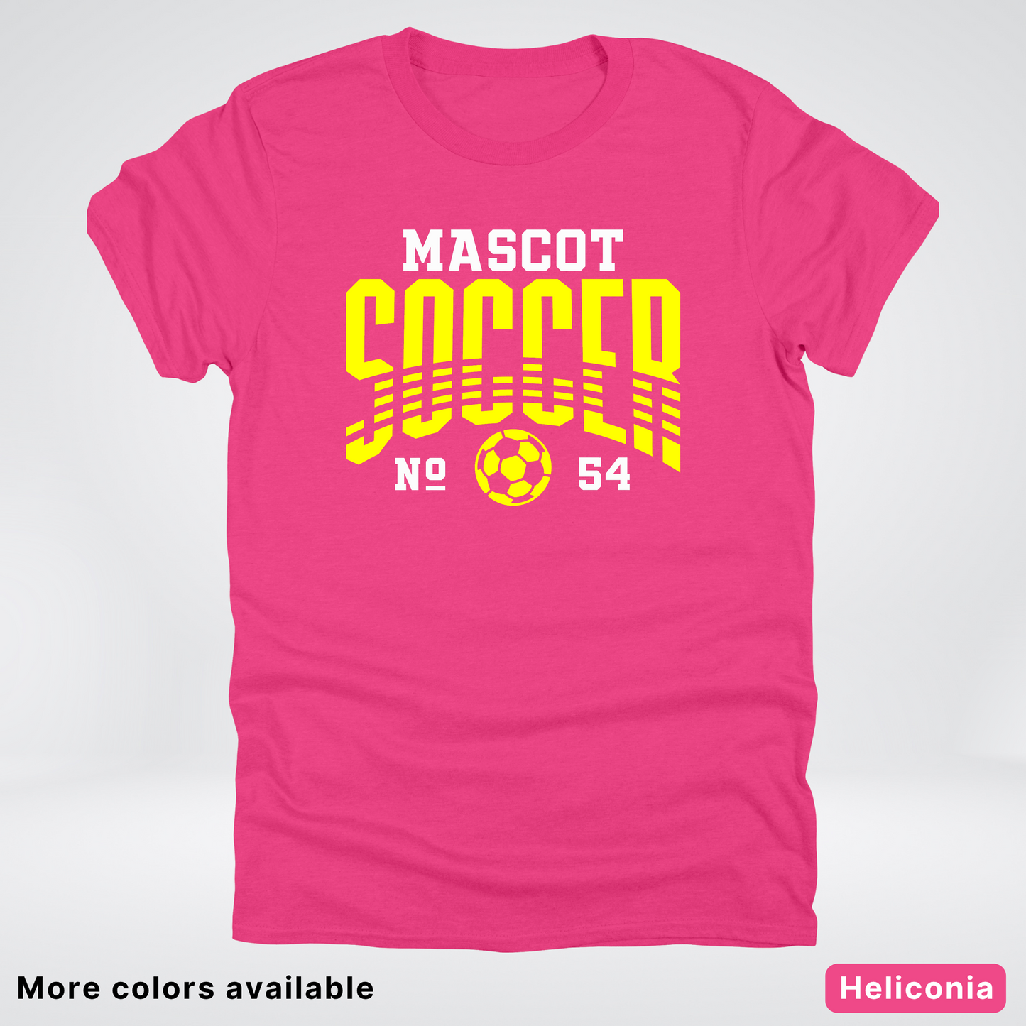 Custom Mascot & Number – Yellow Design 06 - Soccer T-Shirt