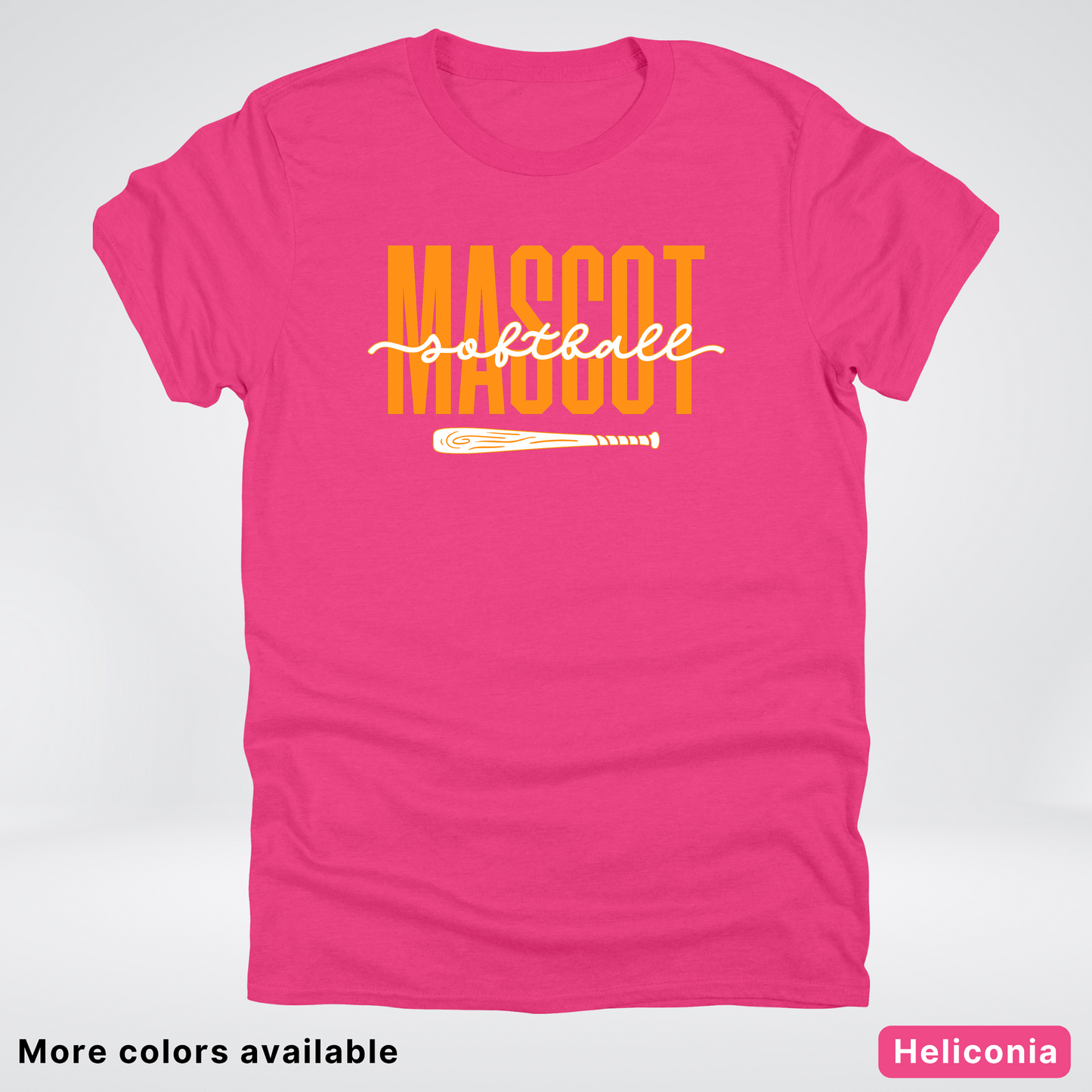 Custom Mascot – Orange - Softball Design 33 T-Shirt