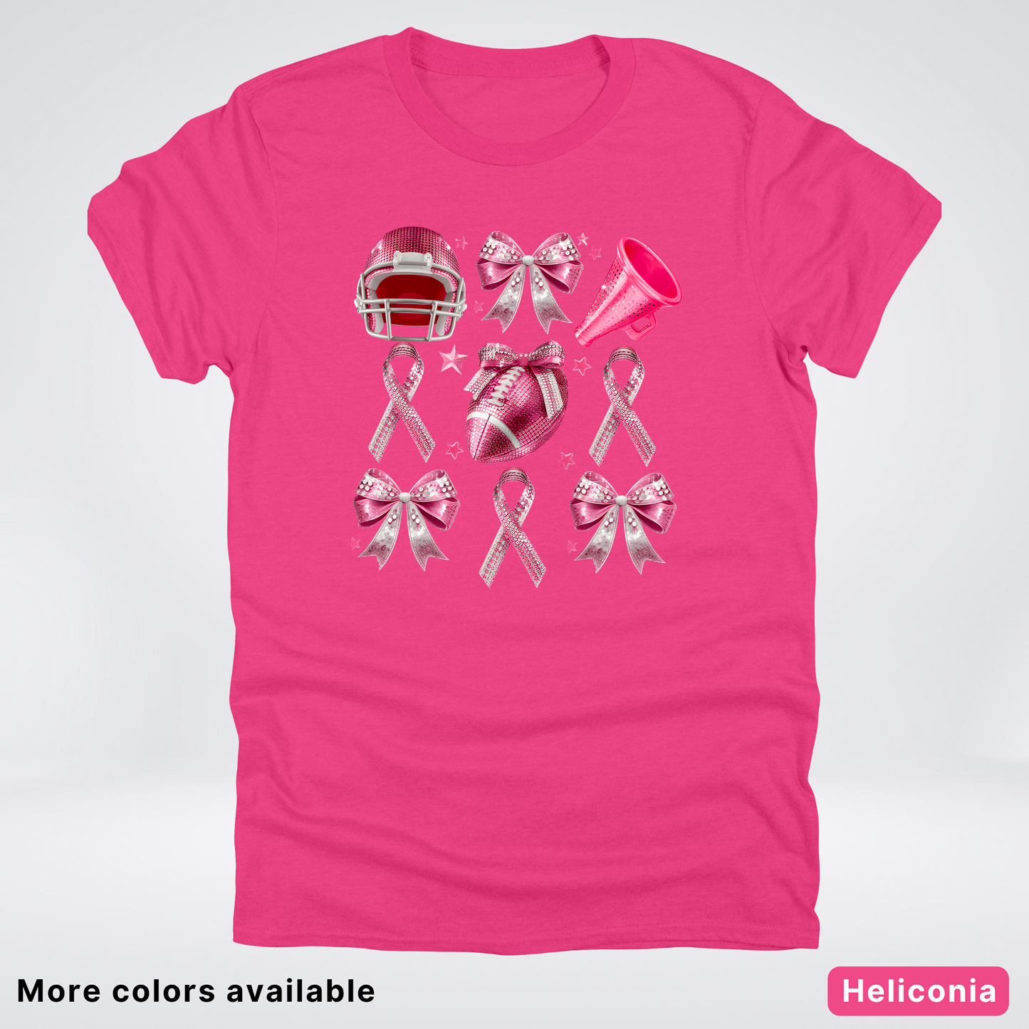 Coquette Glitter Bows and Football - T-Shirt