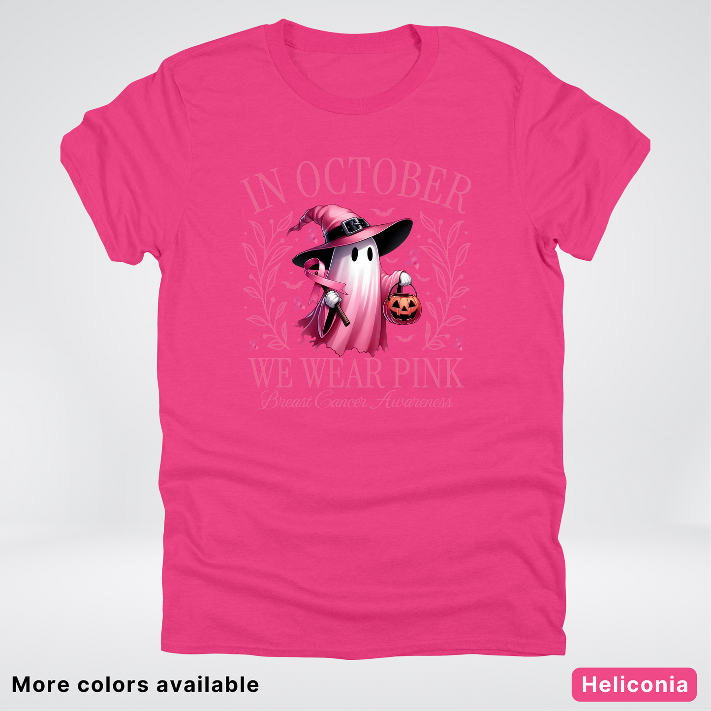 In October We Wear Pink Halloween Breast Cancer Awareness - T-Shirt