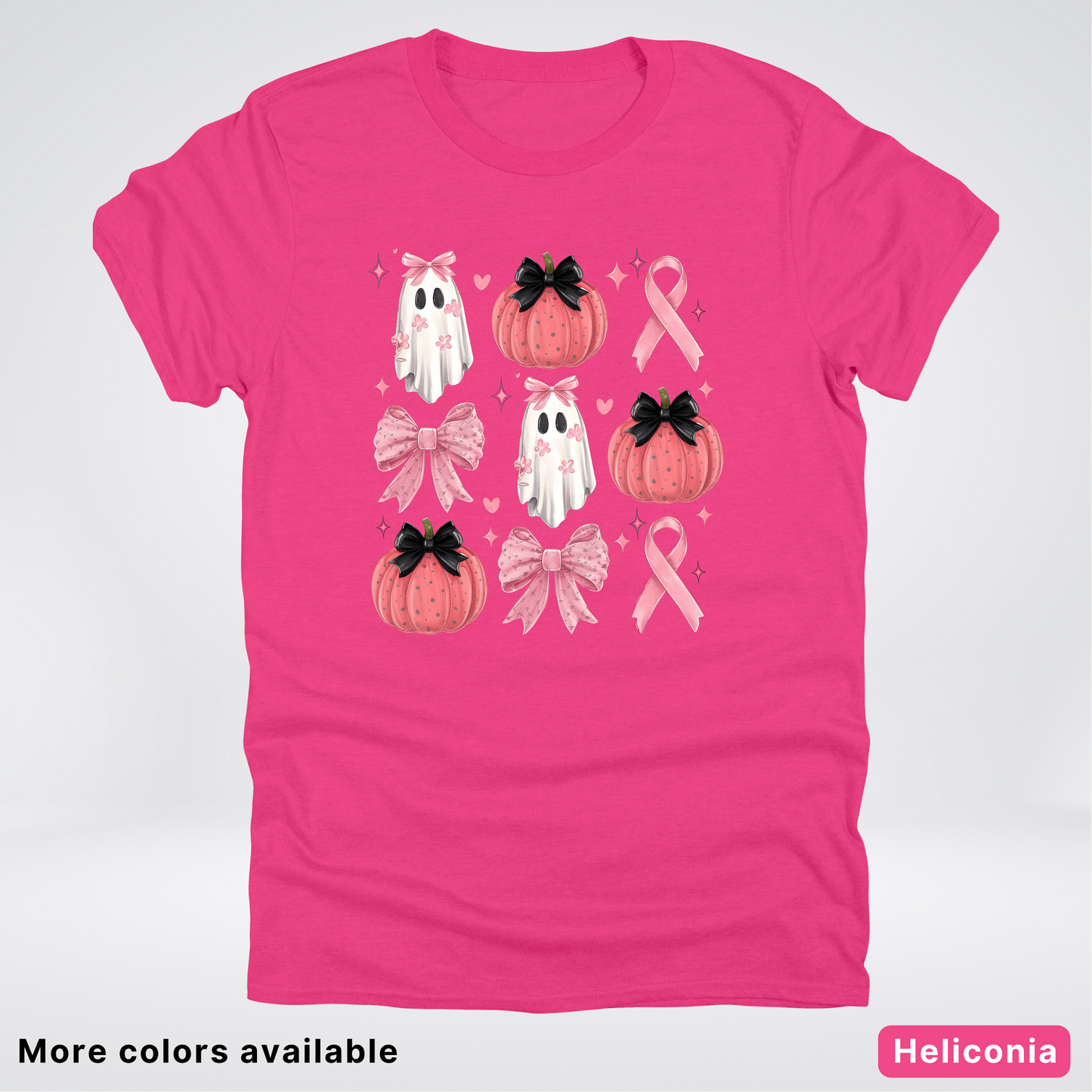 Pink Pumpkin Coquette Bow Cute Ghost - T-Shirt