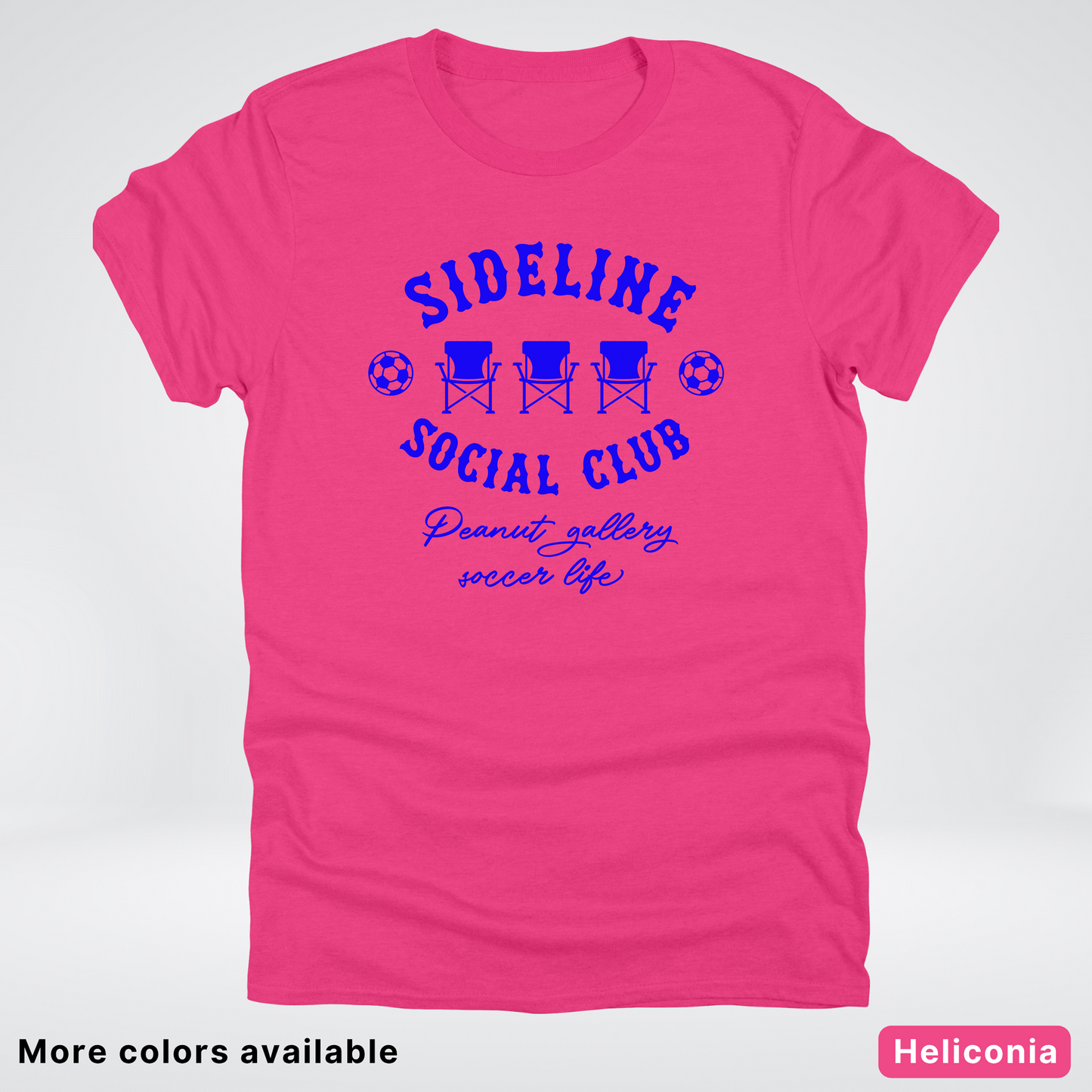 Sideline Social Club Peanut Gallery Soccer Life – Blue Design - T-Shirt