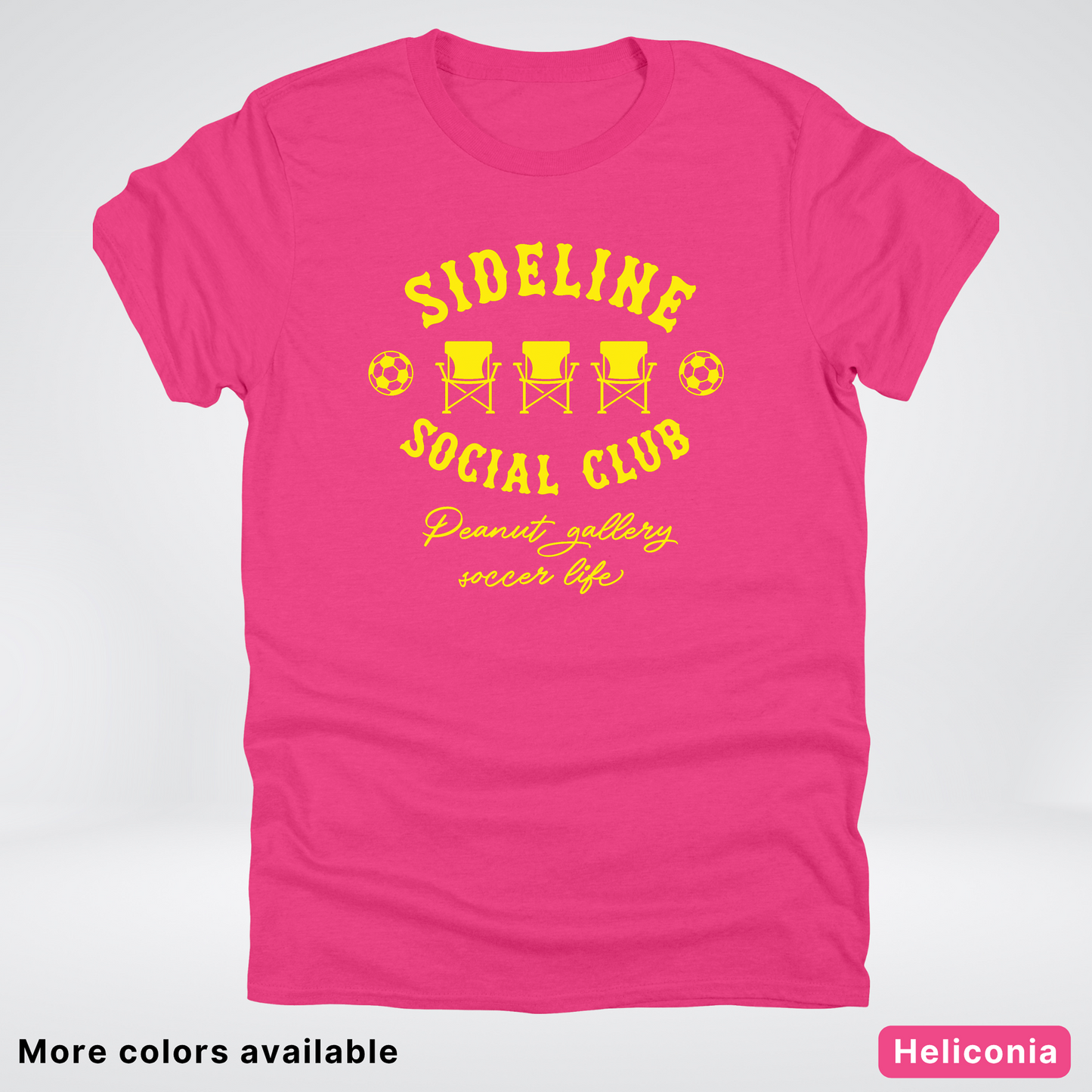 Sideline Social Club Peanut Gallery Soccer Life – Yellow Design - T-Shirt