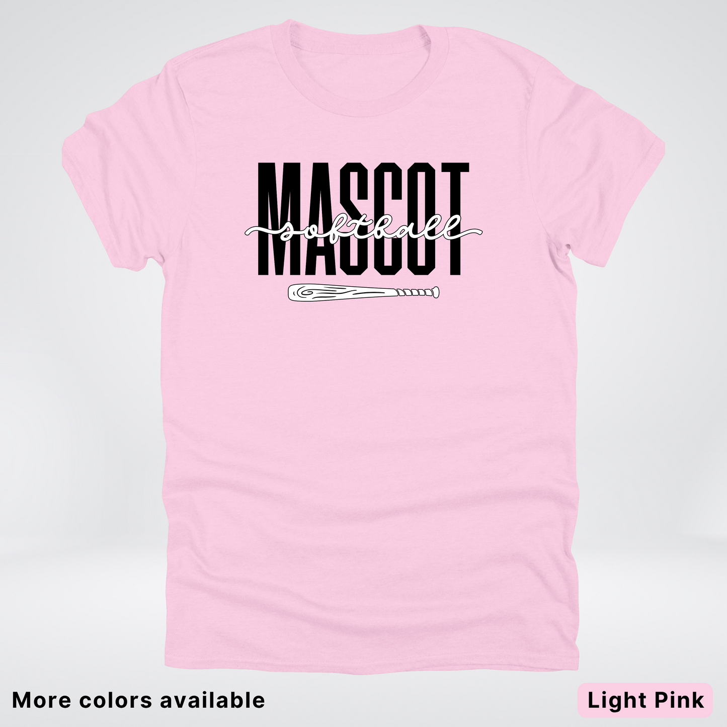 Custom Mascot – Black - Softball Design 30 T-Shirt