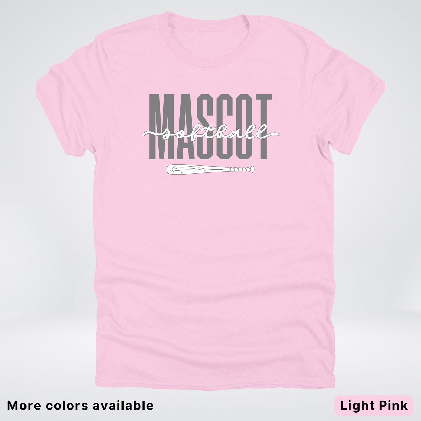 Custom Mascot – Gray - Softball Design 29 T-Shirt